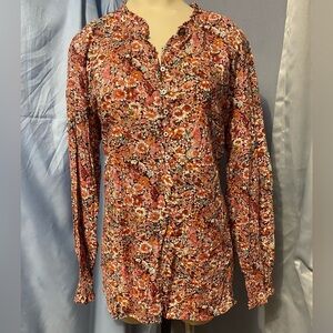 Talbots Multicolor Floral Button-Up Shirt